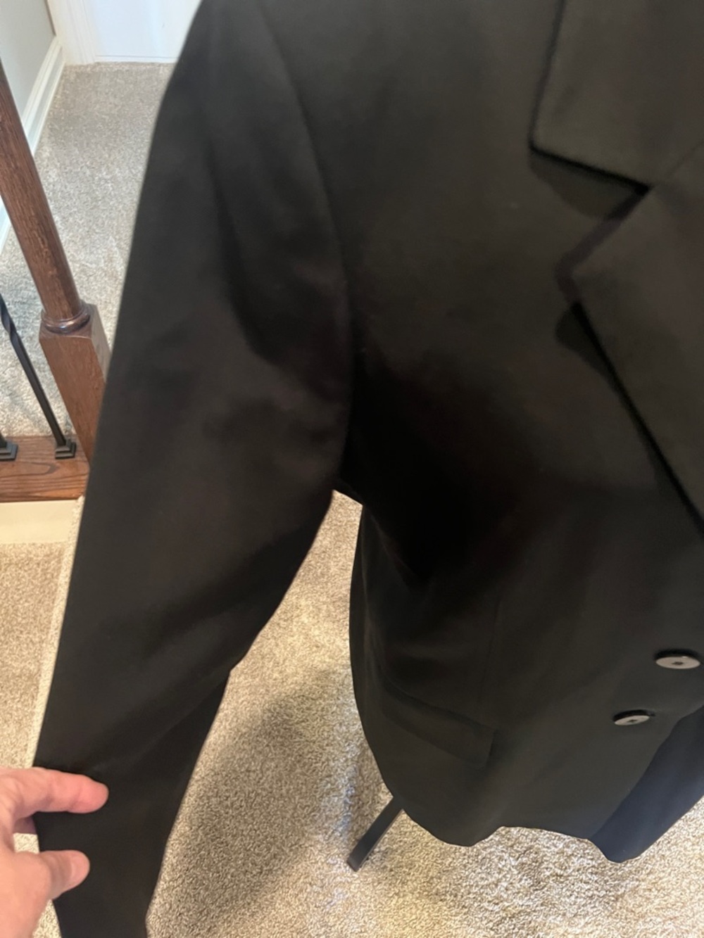 Black Classic Single-Breasted Women's Blazer 100% Wool - Picture 5 of 8